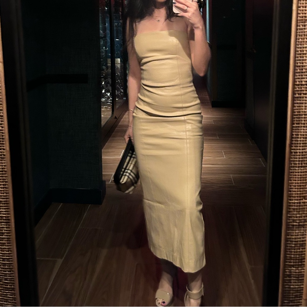 Zara Strapless Beige Dress